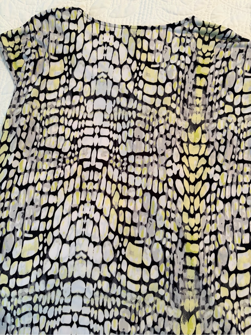 Worthington Black, White & Yellow Abstract A-Line Skirt